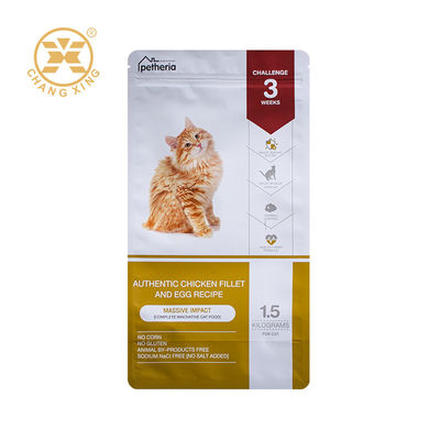 Custom Printed Foil Mylar High Quality Oem 8 Side Seal Bag Pet Food Packaging Square Bottom Pet Cat Food Bag