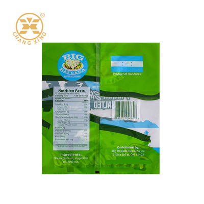 Custom Printed Plastic Packaging Bag 3 Side Seal Snack Food Packaging For Pita Pancake Taco