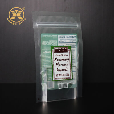 Custom Printed Transparent Packaging Plastic Bags With Zipper Nuts Almond Dry Fruit Packaging Bags