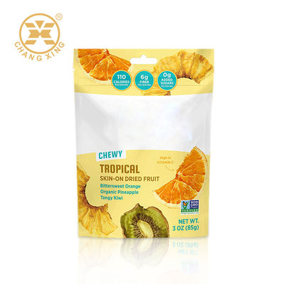 MOPP Bottom Gusseted Snack Packaging Bags Printed Standing Pouch With Zipper
