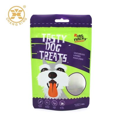 Standing Zipper VMPET Pet Food Packaging Bags Doy Pack Zip Lock Plastic Bags With Window
