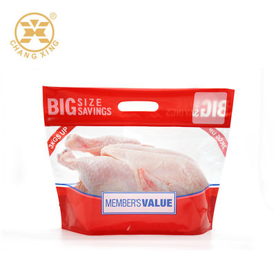 Kwaliteit  VMPET EXPE Stand Up Pouch With Handle Roast Chicken Plastic Packaging For Frozen Food fabriek