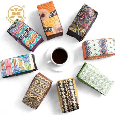 Kwaliteit  CPP Resealable Coffee Packaging Bags With Valve Flat Bottom Stand Up Pouch fabriek