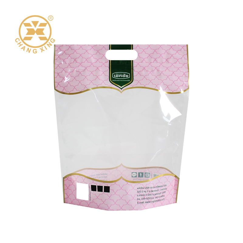 Custom Design Printed Food Grade Stand Up Plastic Packaging Bags With Window Moisture Proof  Packaging Bag For Snack Dried Food Nuts