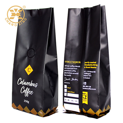 Van de Douanematte coffee packaging quad seal van de Bolsaskoffie Zak Één Manierklep