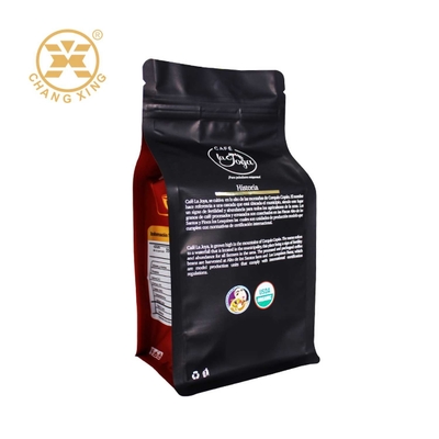 Block Bottom Customize Coffee Packaging Bags 250g 500g 1000g 1kg With Valve
