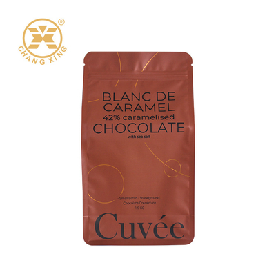 Matte afwerking 16oz koffieverpakkingen zak met platte bodem en ritssluiting