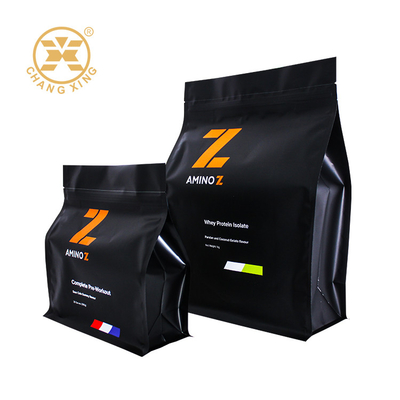 1 kg 2 kg platte bodem Mylar folie bekleed Shake Plastic Whey Protein poeder verpakkingszak met rits
