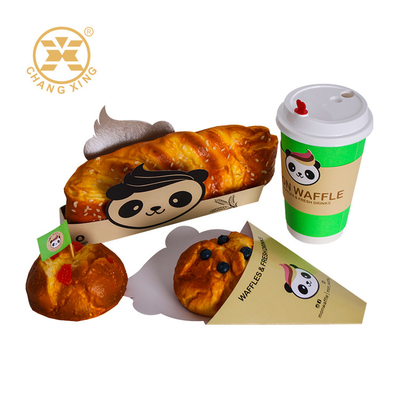 Custom Printed Snack Packaging Set Food Bag Bread Box Beverage Cup Set Voor de decoratie van voedselverpakkingen