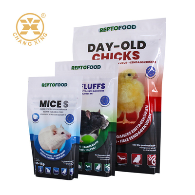 Op maat gemaakte 5kg 10kg 15kg Stand Up Pet Food Bag Plastic veevoerverpakking met rits