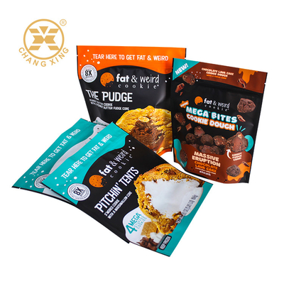 Op maat gedrukte koekjes Stand Up Pouch Chocolate Chip Zipper Food Packaging Bag Chocolate Chip Cookie Packing Bag