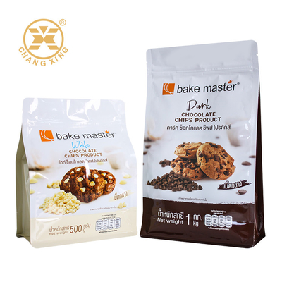 Gepersonaliseerde Flat Bottom Cookie Packaging Pouch Stand Up Pouch Chocolate Chip Zipper Food Packaging Bag
