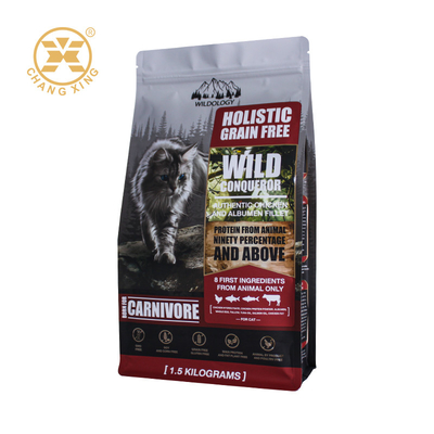 5kg 10kg 15kg 20kg Plastic Ziplock Dog Cat Pet Food Packaging Bag Stand Up Pouch Flat Bottom Bags voor het voeden van huisdieren