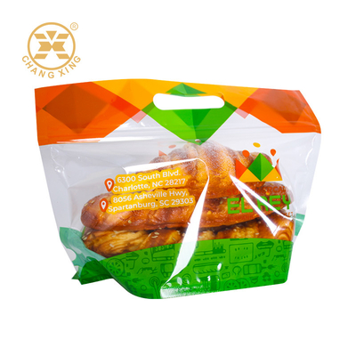 Op maat gedrukt goed vochtbestendige bakkerij brood verpakkingszakken met helder raam mini cake voedsel snoep zak koekjes verpakking